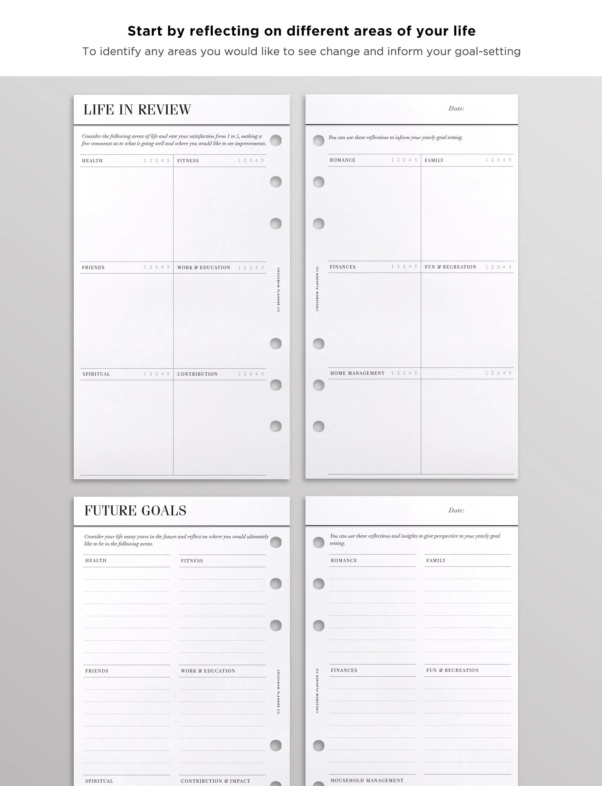 12 Month Goal Planning Set | Personal Planner Inserts
