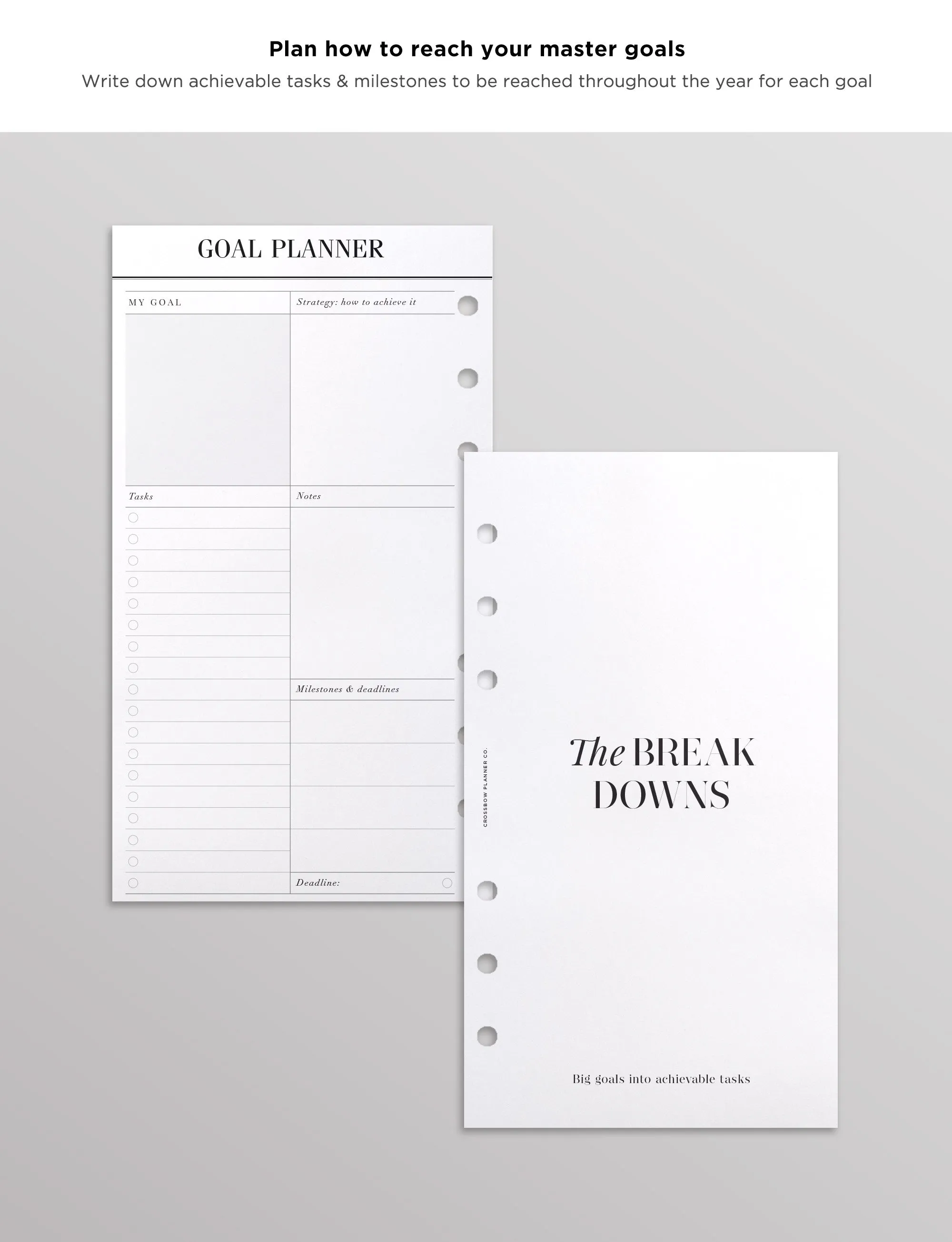 12 Month Goal Planning Set | Personal Planner Inserts