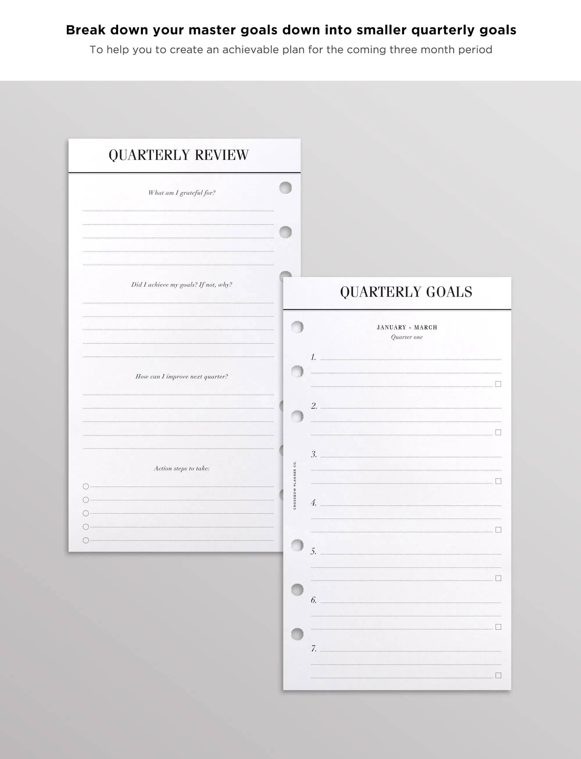 12 Month Goal Planning Set | Personal Planner Inserts