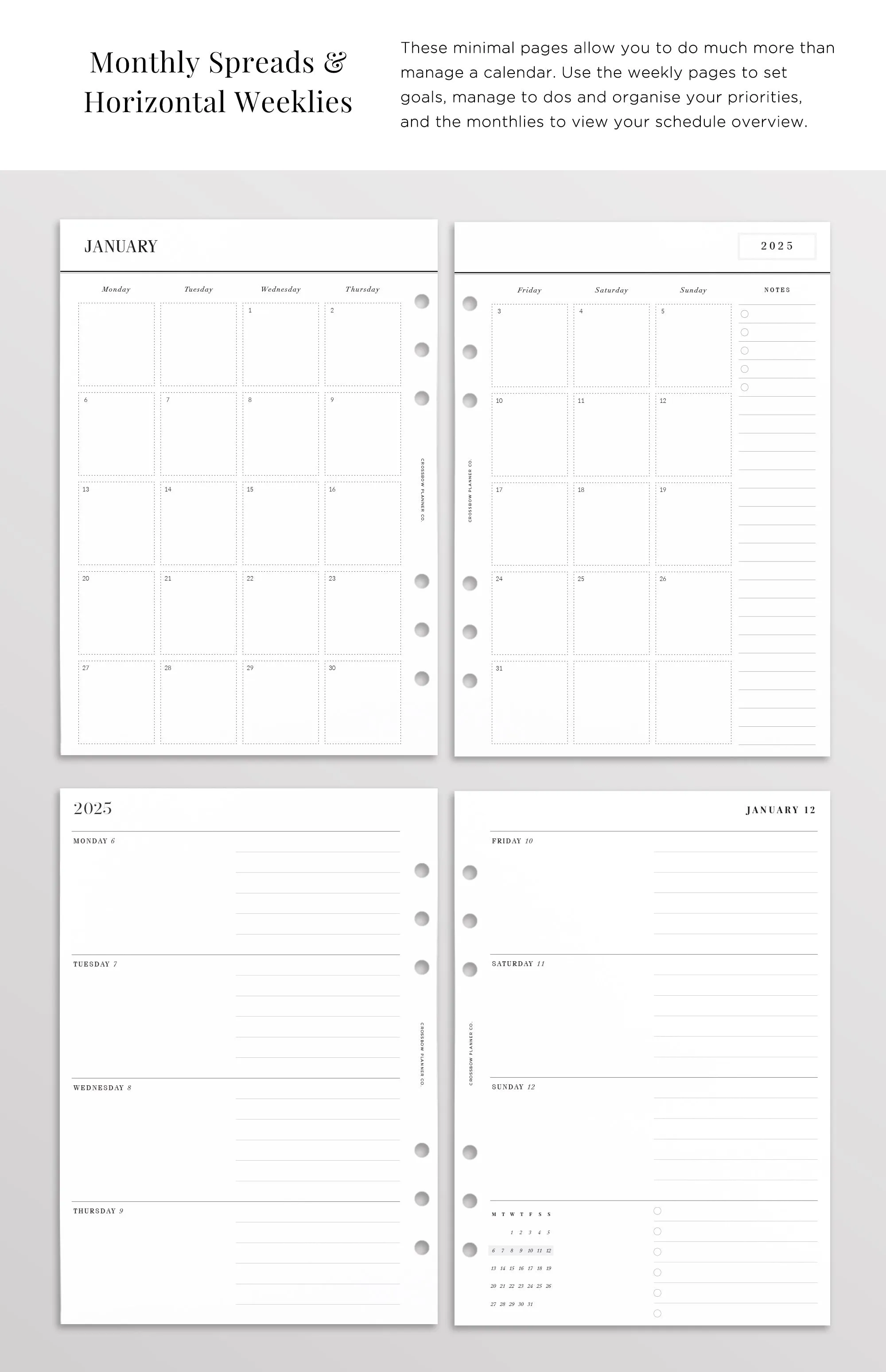 2025 A5 Planner Inserts | Choose Your Start Month