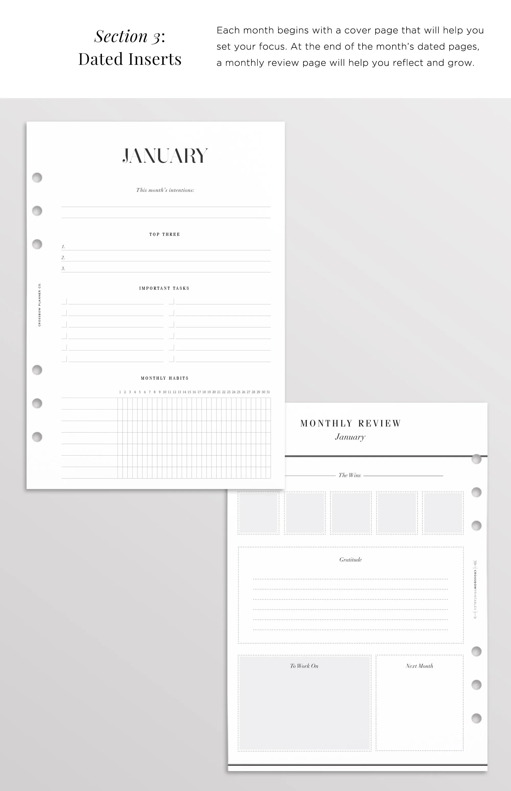 2025 A5 Planner Inserts | Choose Your Start Month
