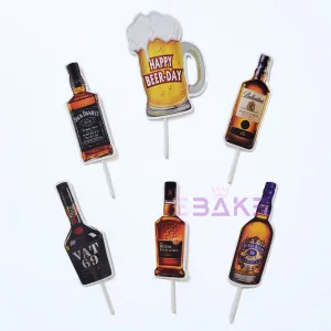 Alcohol Cartoon Theme Paper Topper Set