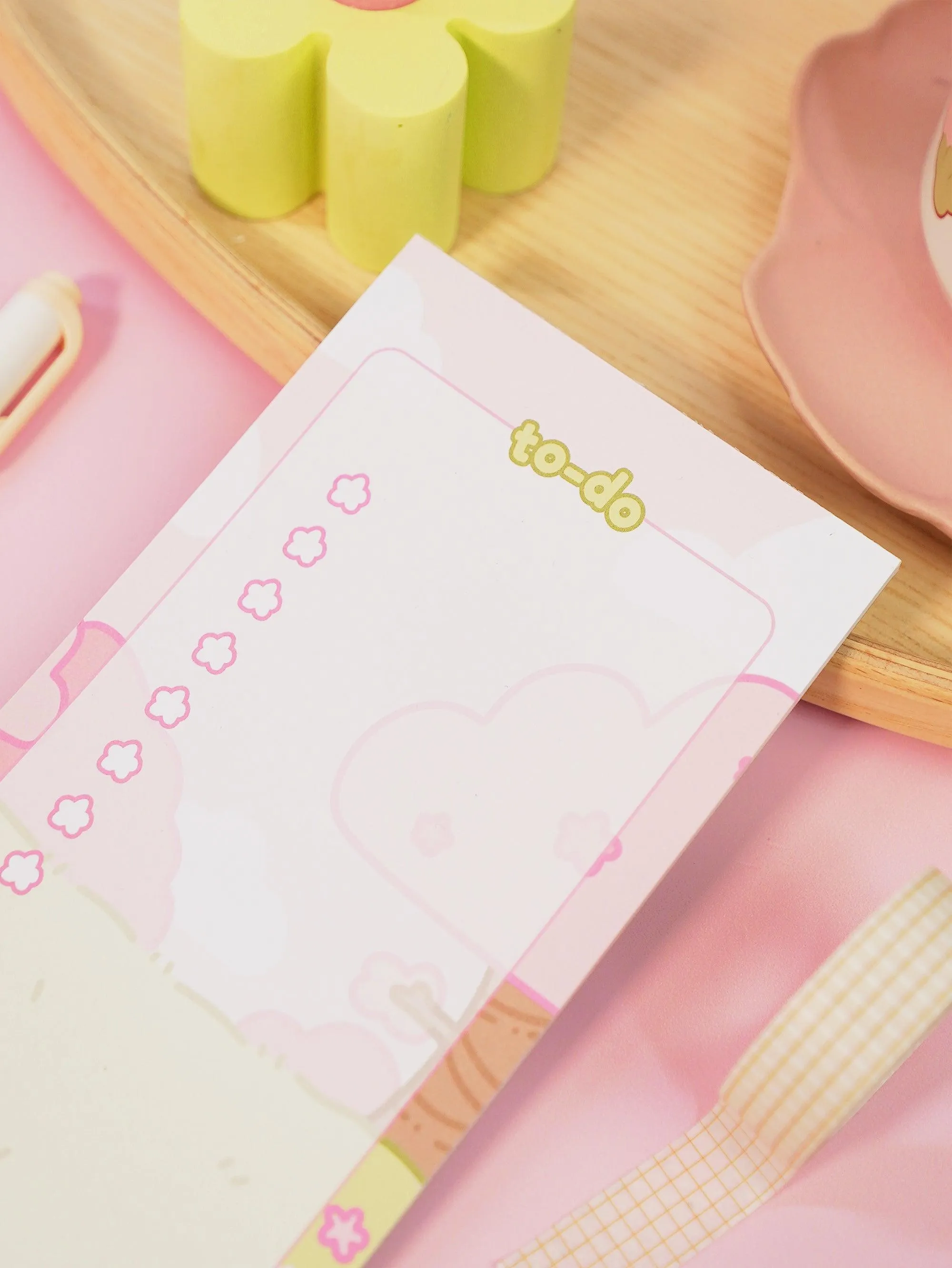 Bumblebutt Sakura 50-Page To-Do List Notepad | Cute DL-Size Notebook