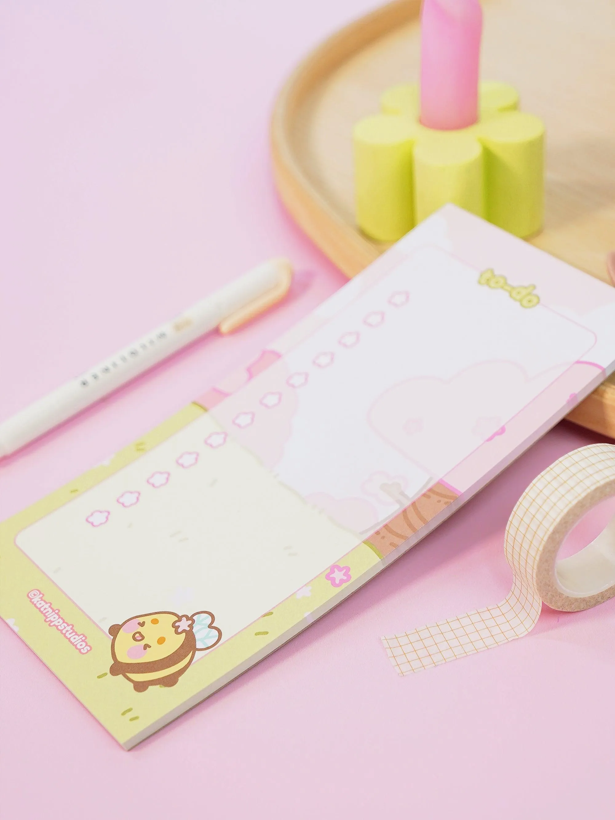 Bumblebutt Sakura 50-Page To-Do List Notepad | Cute DL-Size Notebook