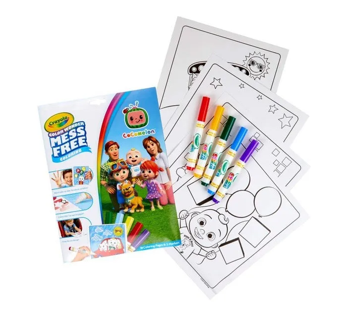 Color Wonder Mess Free Cocomelon 18 Coloring Pages & 5 Markers