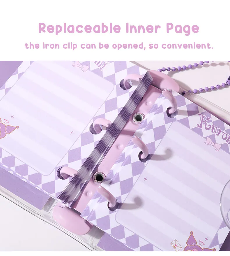Cute Sanrio Pocket Spiral Notepads Campus Checkered Pattern