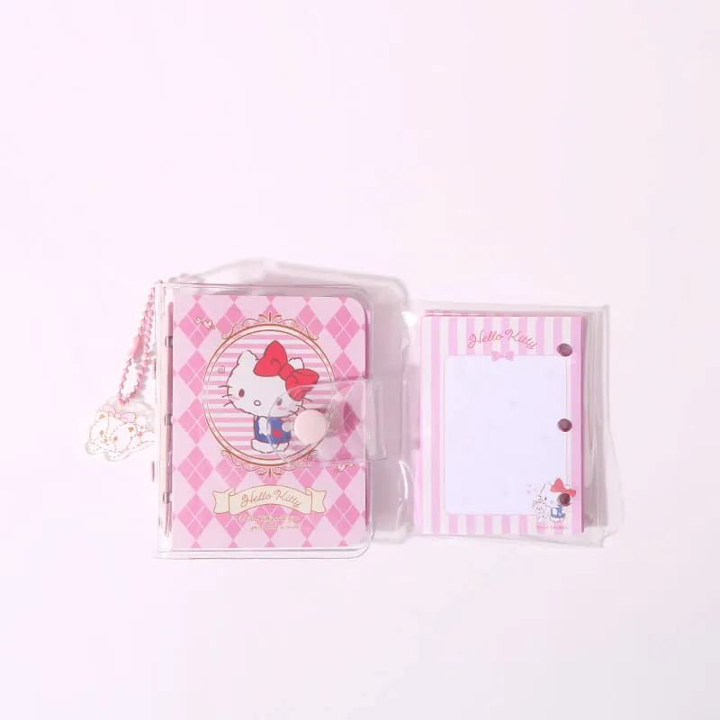 Cute Sanrio Pocket Spiral Notepads Campus Checkered Pattern