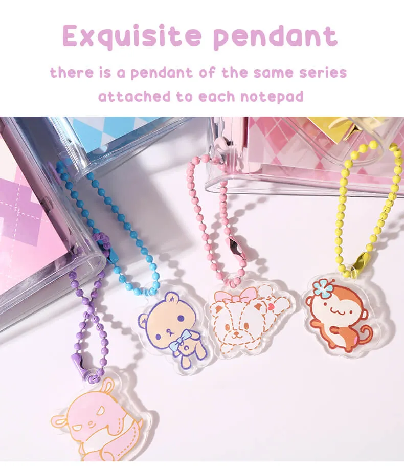 Cute Sanrio Pocket Spiral Notepads Campus Checkered Pattern
