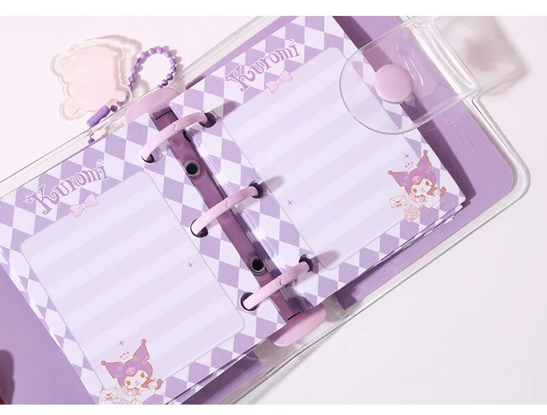 Cute Sanrio Pocket Spiral Notepads Campus Checkered Pattern