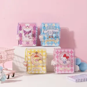 Cute Sanrio Pocket Spiral Notepads Campus Checkered Pattern