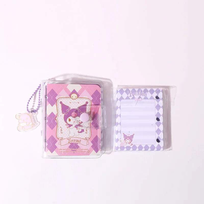 Cute Sanrio Pocket Spiral Notepads Campus Checkered Pattern