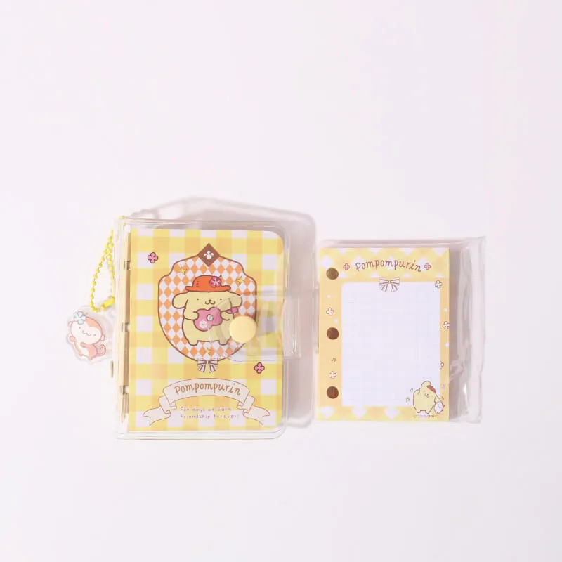 Cute Sanrio Pocket Spiral Notepads Campus Checkered Pattern