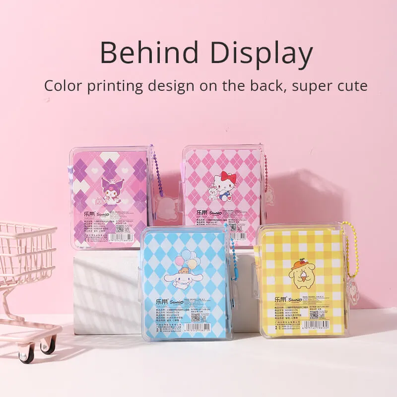 Cute Sanrio Pocket Spiral Notepads Campus Checkered Pattern