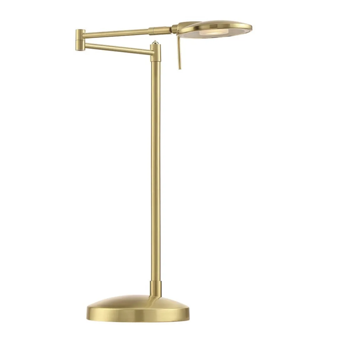Dessau Turbo Swing-Arm Table Lamp in Satin Brass