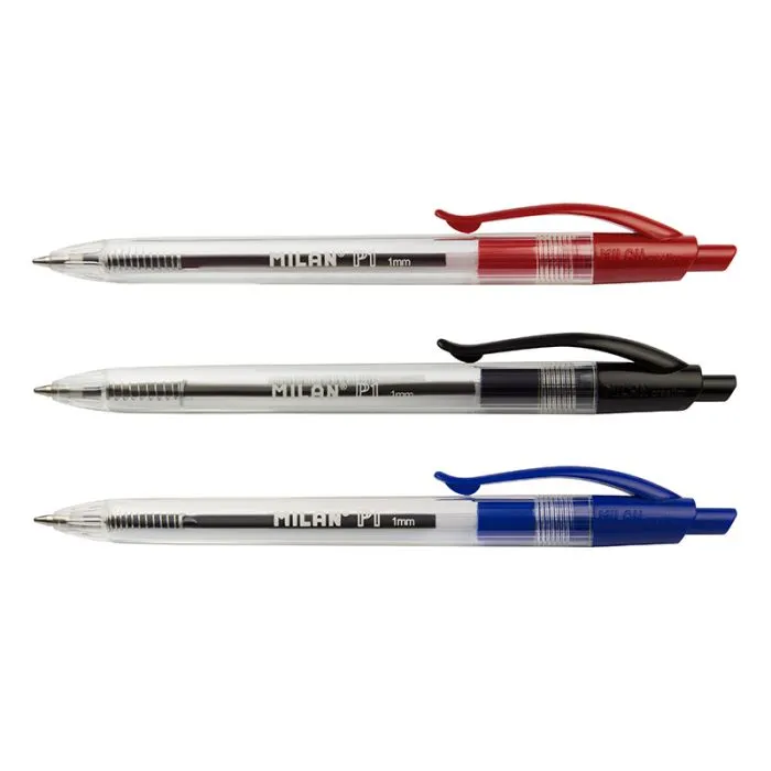 Milan Assorted P1 Pens with Transparent Body