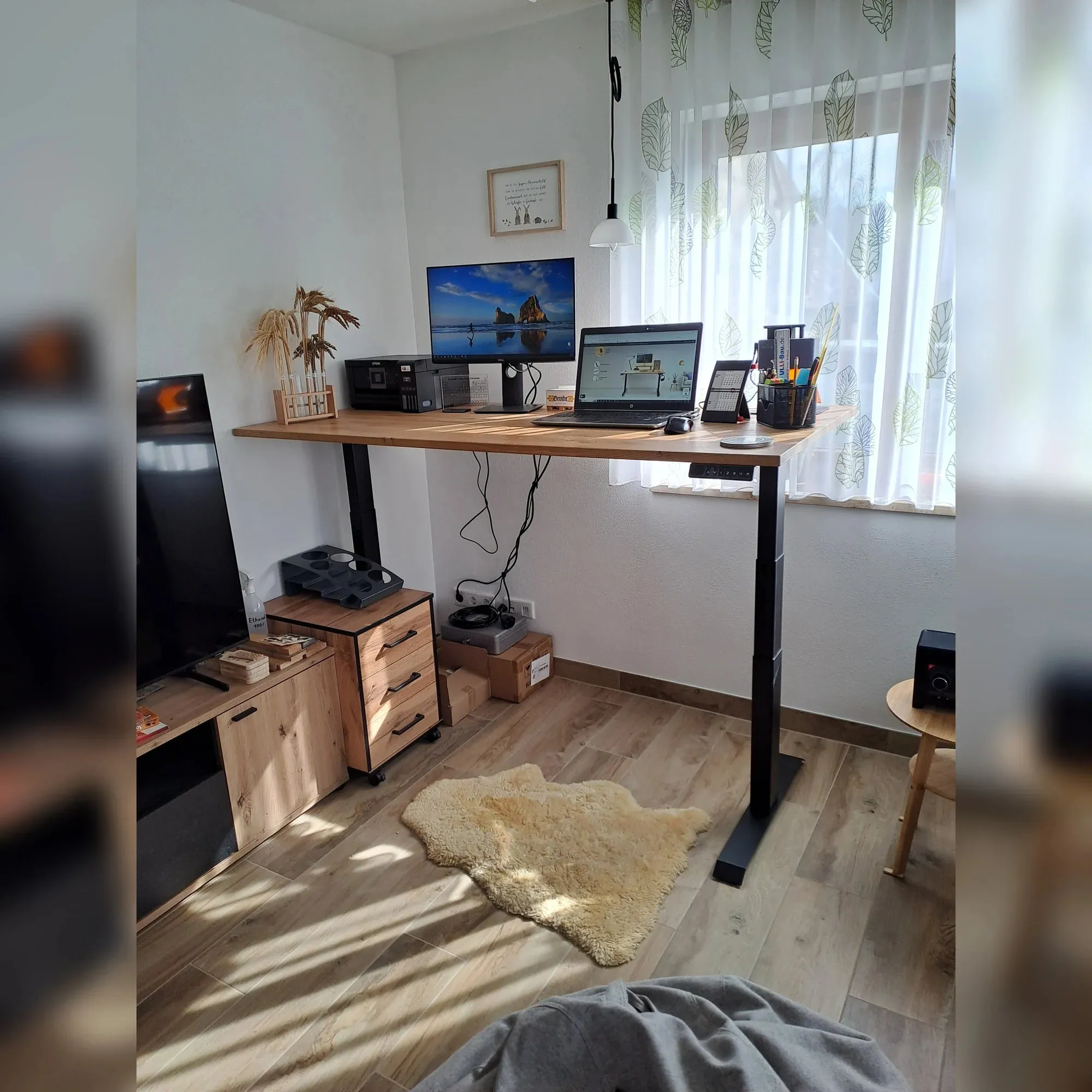 Oak standing desk