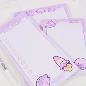 Pocket Planets: Katnipp Kawaii 3x Notepad Letterset Bundle with 50-Page To-Do List - A6 and A5 Note Pads - Kawaii Stationery Lovers
