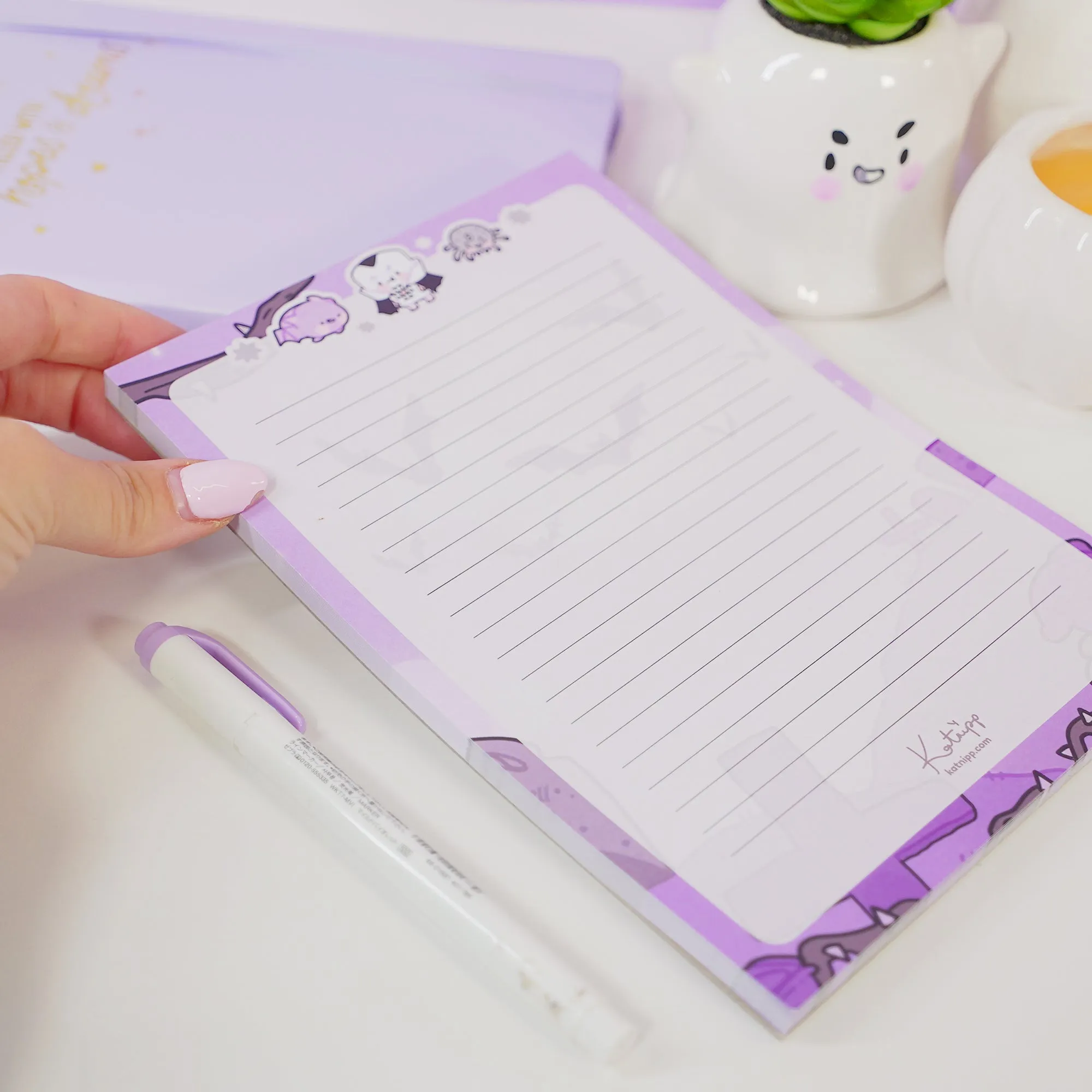 Vampies Vault Kawaii Halloween Notepad Bundle | Gothic Spooky Stationery Set | Cute Pumpkin & Ghost Notepads for Writing & Notes