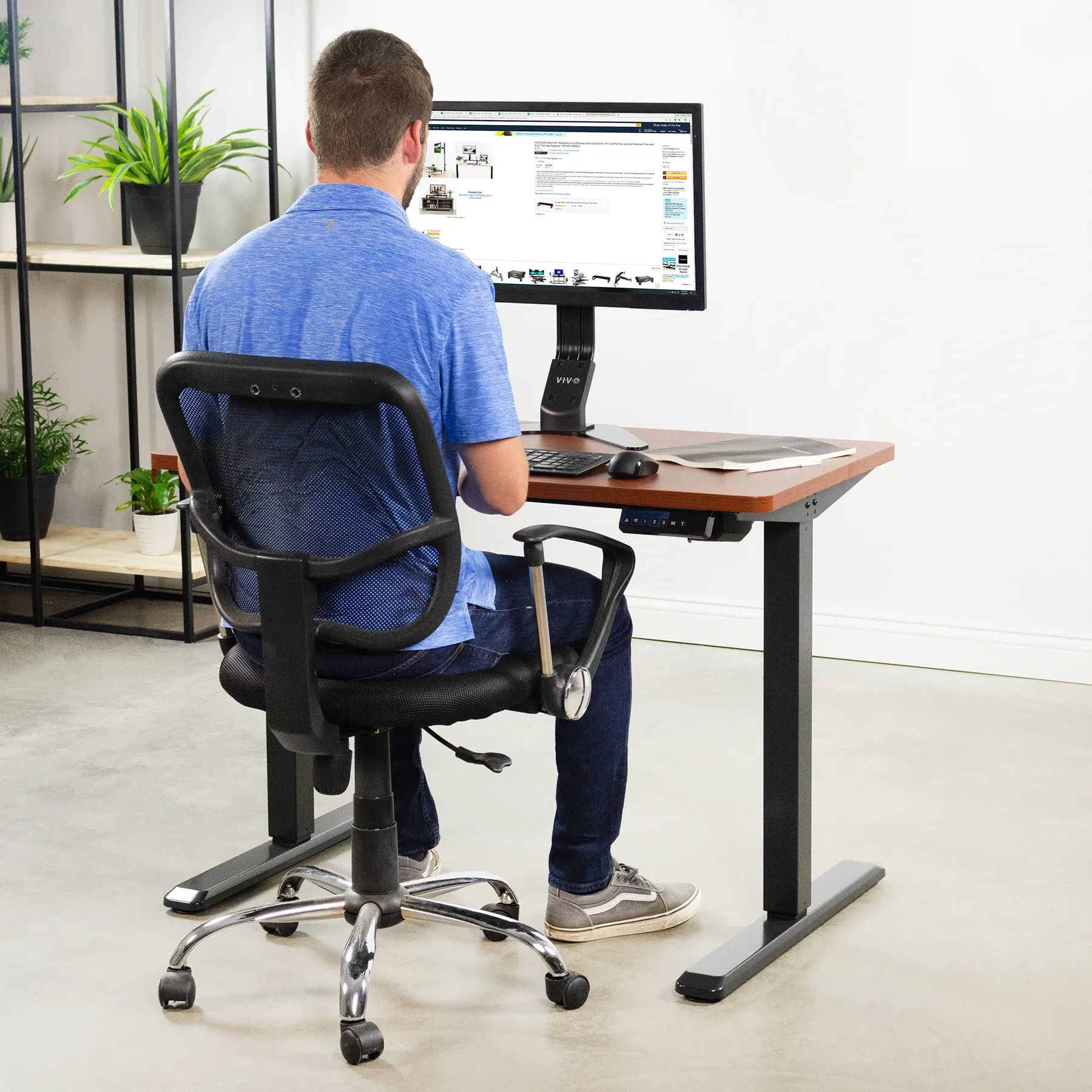 VIVO Black Electric Height-Adjustable Standing Desk Frame Base, DESK-V101EB, DESK-V101EW
